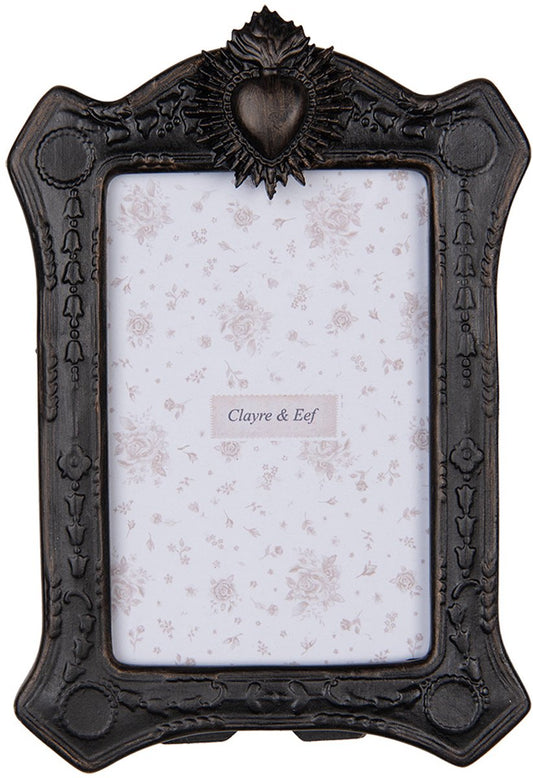 Clayre & Eef Fotolijst 10x15 cm Zwart Kunststof Glas