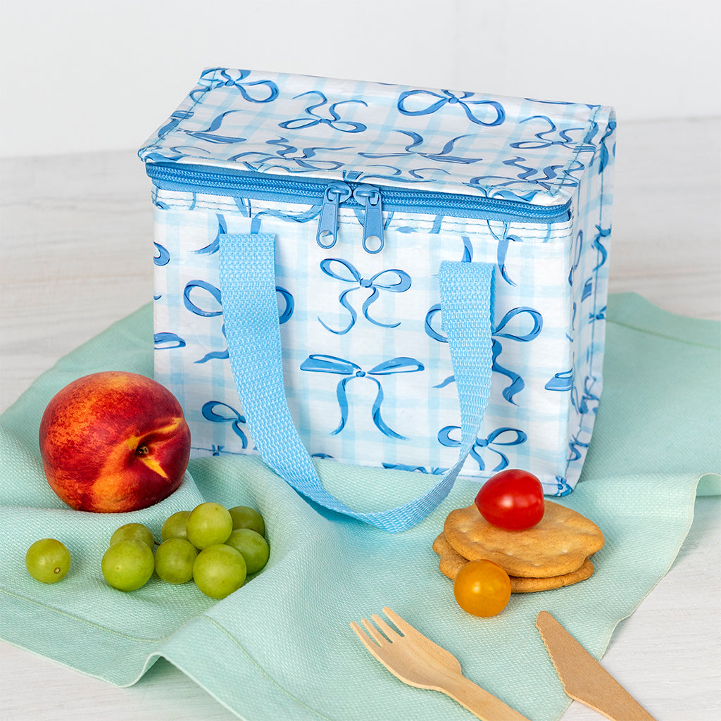 Rex London Geïsoleerde Lunchtas Blue Bows – Koeltasje met Rits – Lunch Bag voor Werk, School & Picknick