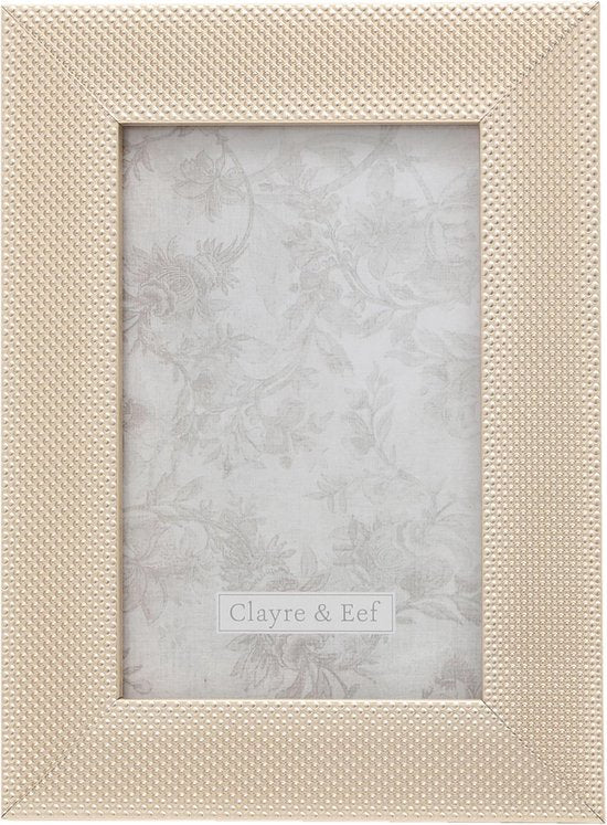 Clayre & Eef Fotolijst 14*2*19 / 10*15 cm Bruin Kunststof, Glas Rechthoek Fotokader Wissellijst Foto Frame