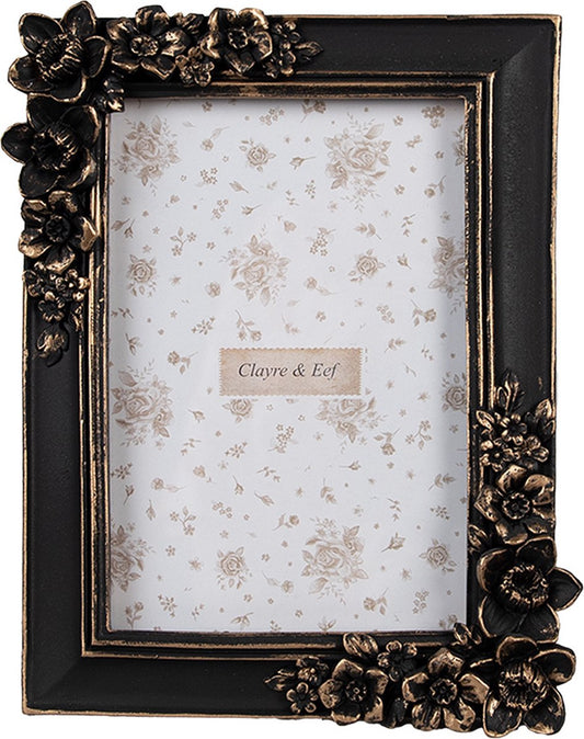 Clayre & Eef Fotolijst 10x15 cm Zwart Kunststof Glas Fotokader