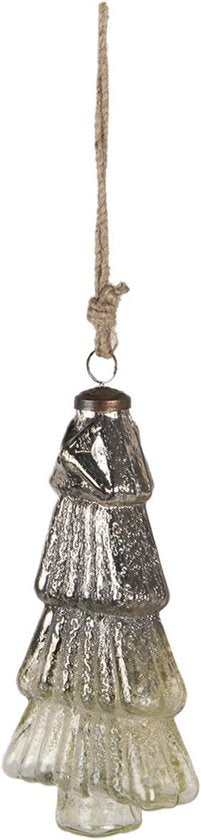 Clayre & Eef Kerstbal XL 11*4*20 cm Goudkleurig Glas Kerstboomversiering Kerstversiering Kerstdecoratie