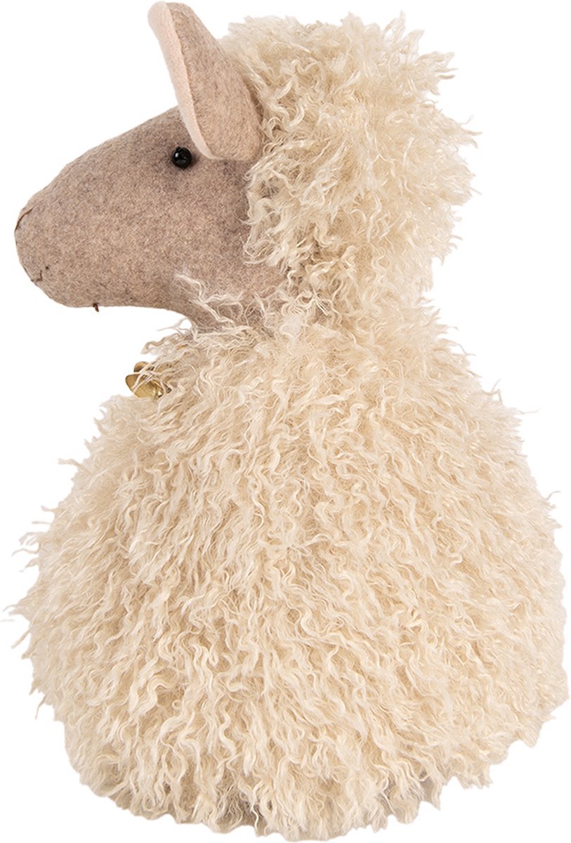 Clayre & Eef Deurstopper Schaap 20x21x28 cm Beige Stof