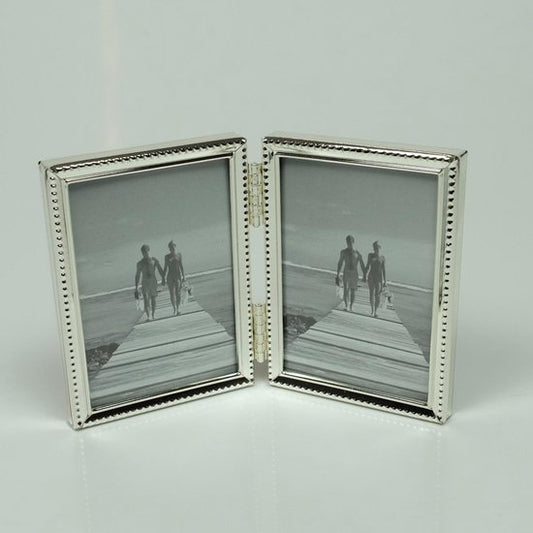 AL-verzilverde fotolijst parel 2- luik 9x13 cm