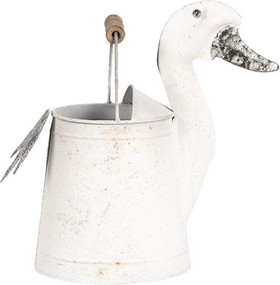 Clayre & Eef Decoratie Gieter 31x16x27 cm Wit Metaal Huisdecoratie