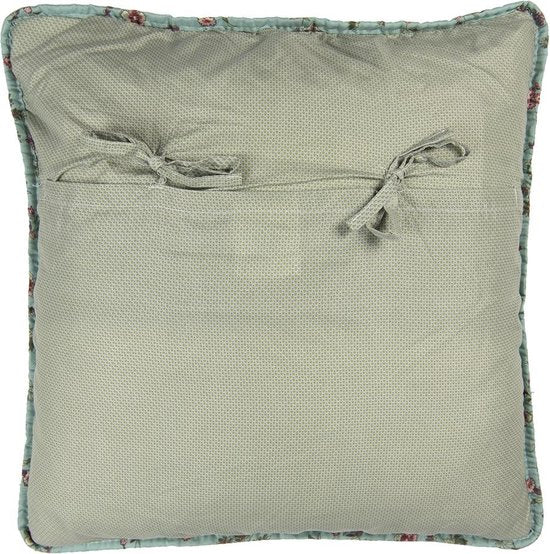 Clayre & Eef Kussenhoes 50*50 cm Turquoise Polyester Vierkant Sierkussenhoes Kussen hoes