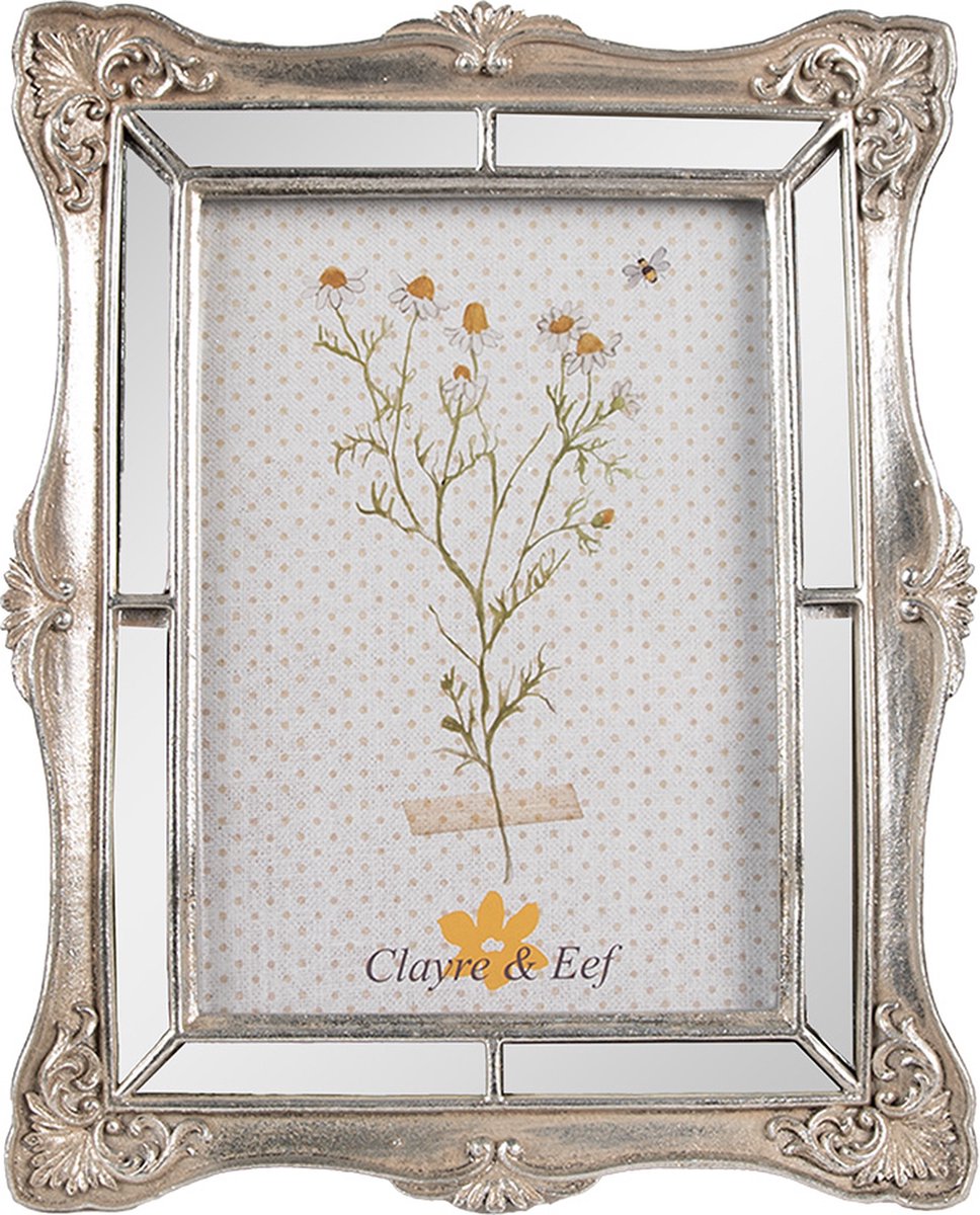 Clayre & Eef Fotolijst 13x18 cm Zilverkleurig Kunststof Glas Fotokader