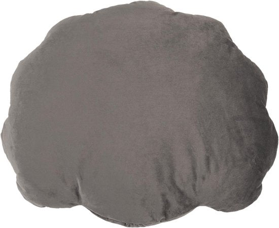 Clayre & Eef Sierkussen Schelp 38*48*6 cm Grijs Polyester Kussenhoes met Kussenvulling