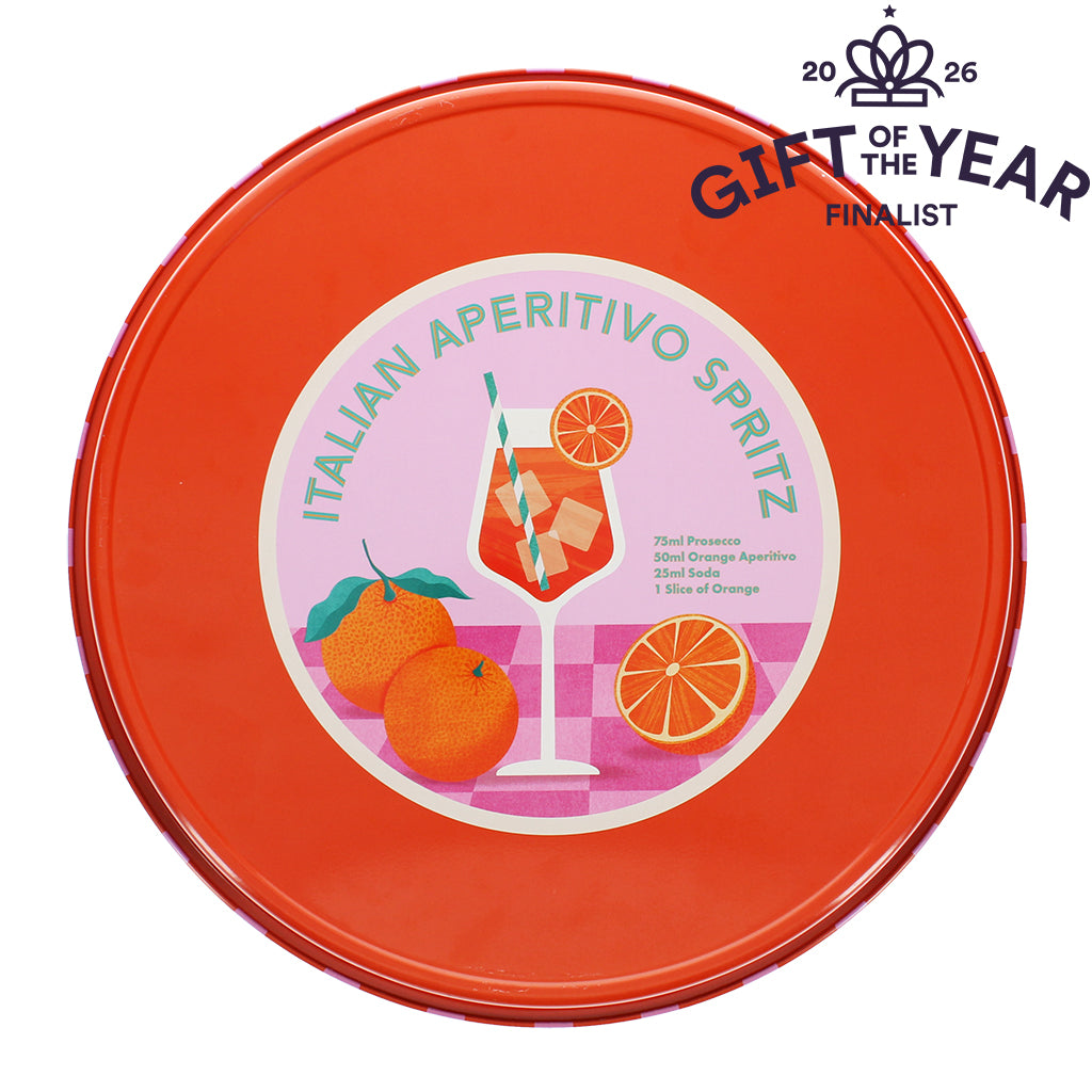 Rex London Metalen Dienblad Aperitivo Spritz 31 cm – Rond Serveerblad met Print – Decoratief & Praktisch