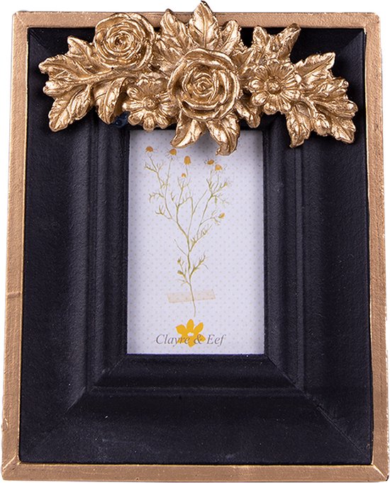 Clayre & Eef Fotolijst 5x7 cm Zwart MDF Rechthoek Fotokader Wissellijst Foto Frame
