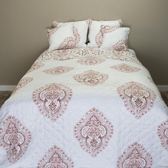 Clayre & Eef Kussenhoes 40*40 cm Wit Polyester Vierkant Krullen Sierkussenhoes Kussen hoes