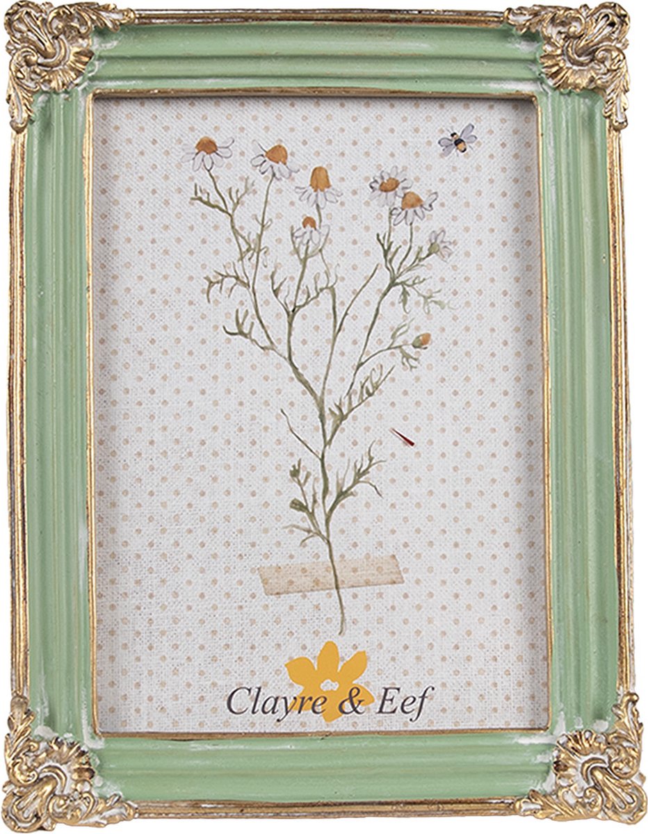 Clayre & Eef Fotolijst 13x18 cm Groen Kunststof Glas Fotokader