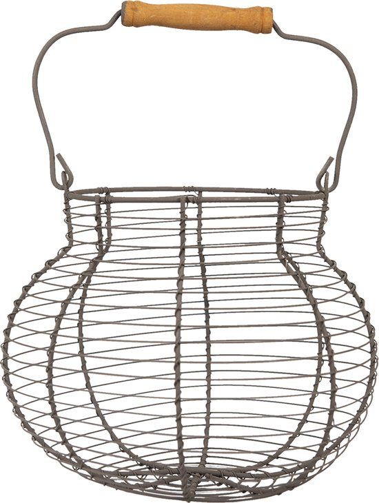 Clayre & Eef Opbergmand Ø 20*17 cm Bruin Ijzer Mand