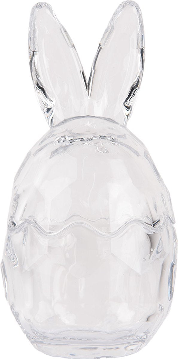 Clayre & Eef Glazen potje Ei Ø 9x17 cm Transparant Glas