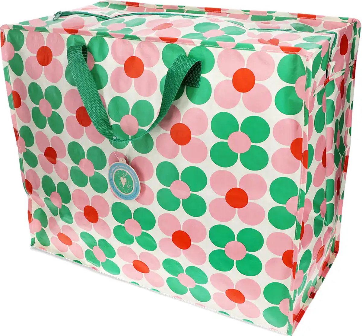 Rex London Jumbo XXL shopper Daisy Roze Groen