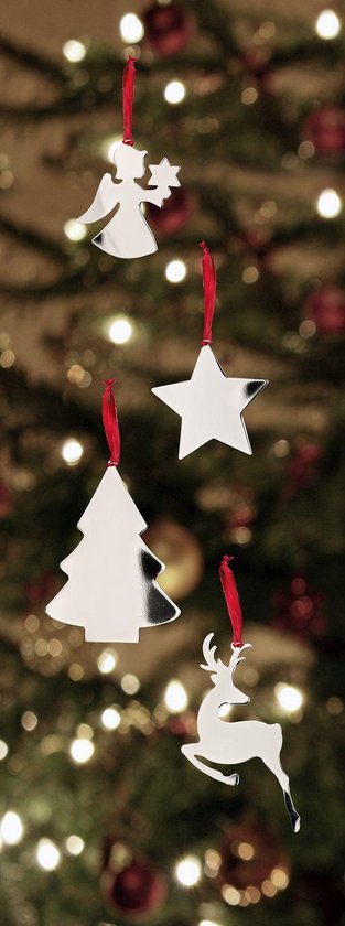 Edzard - Kerstboomhanger - Ster - Verzilverd - 8 cm