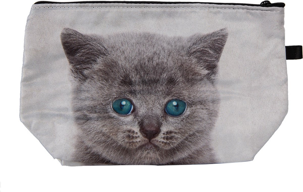 Juleeze Toilettas Dames 22x13x18 cm Grijs Synthetisch Kat