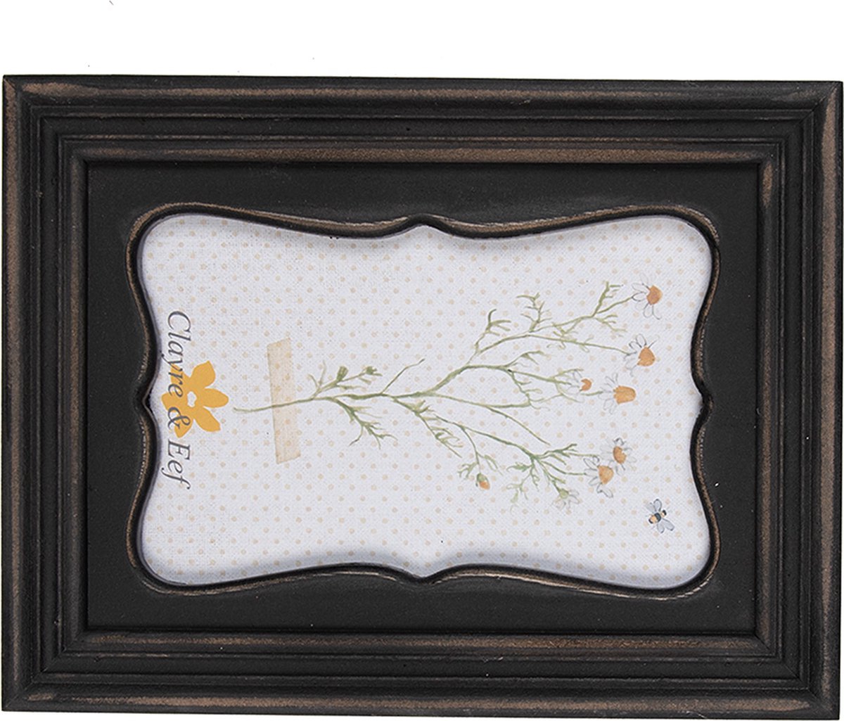 Clayre & Eef Fotolijst 13x18 cm Zwart Bruin Houtproduct Rechthoek Fotokader