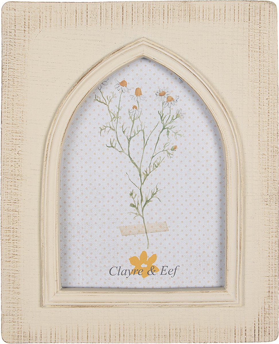 Clayre & Eef Fotolijst 10x15 cm Beige Kunststof Glas Rechthoek Fotokader