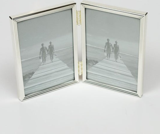 AL verzilverd twee luik voor 5x8 cm foto,s