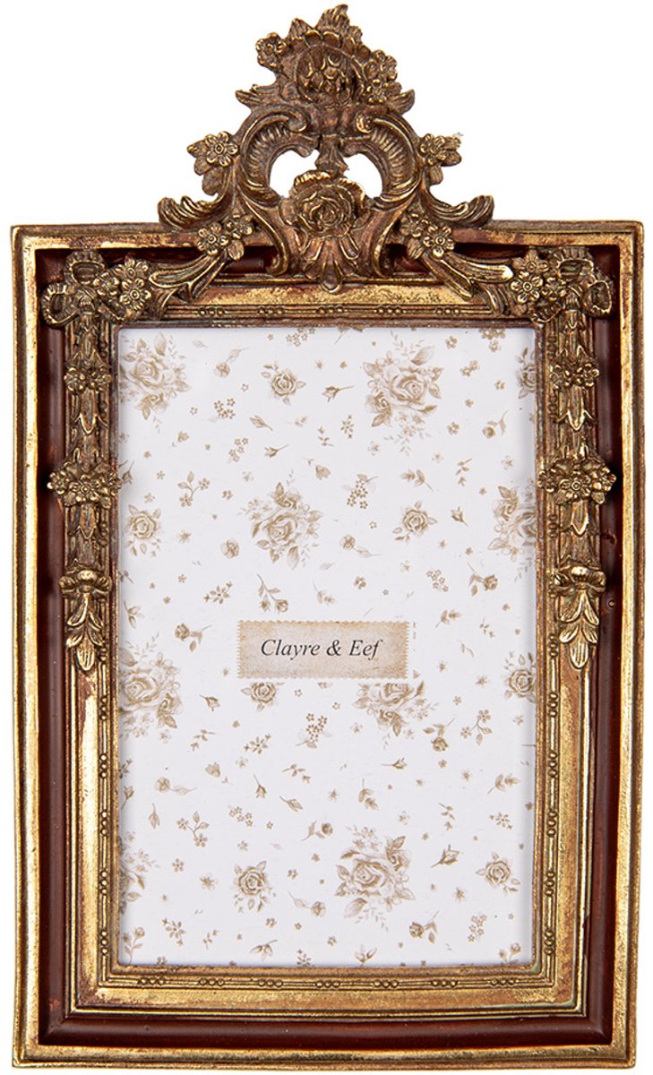 Clayre & Eef Fotolijst 10x15 cm Goudkleurig Kunststof Glas