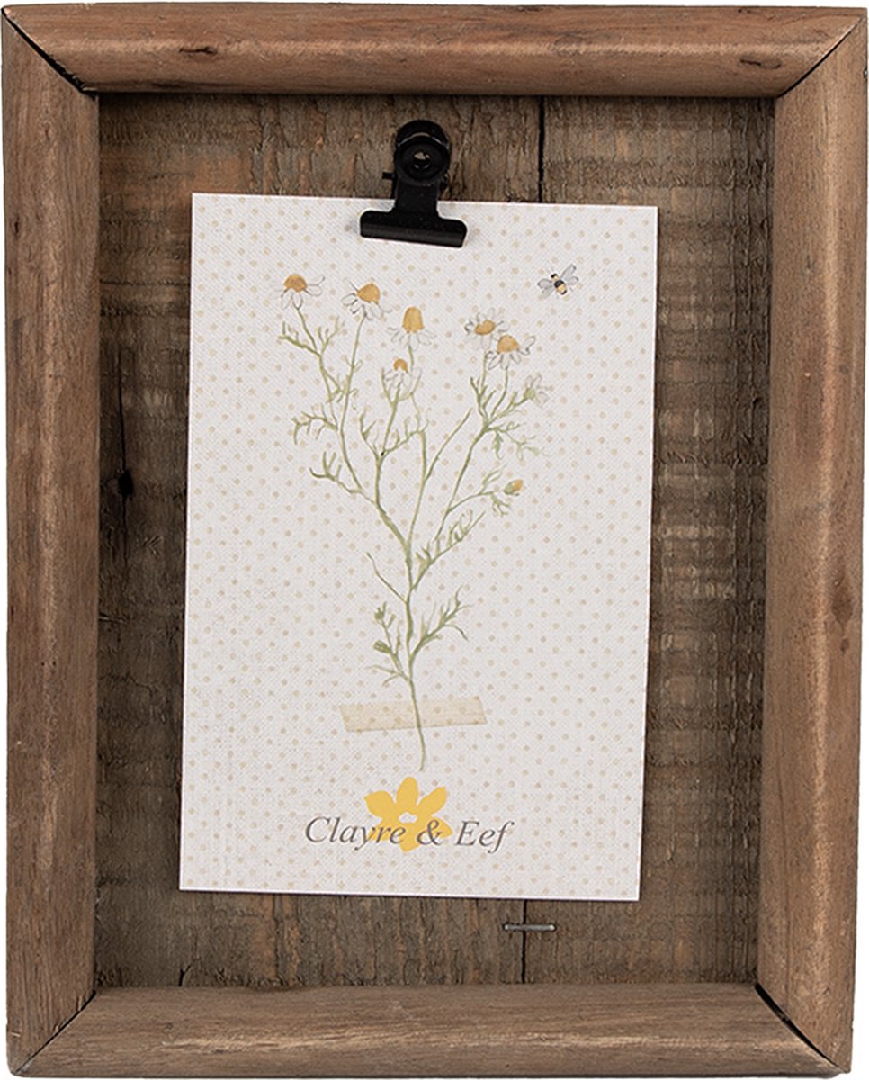 Clayre & Eef Fotolijst 16x3x21 cm Bruin Hout Rechthoek Fotohouder