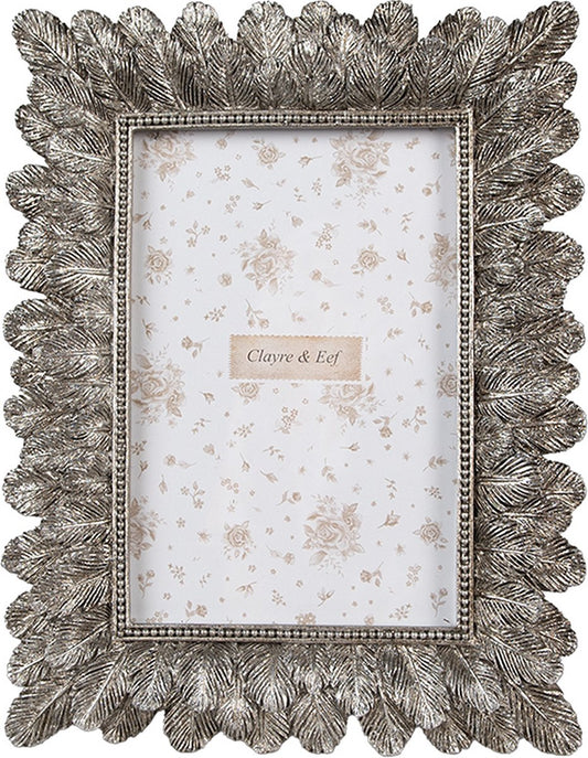 Clayre & Eef Fotolijst 10x15 cm Zilverkleurig Kunststof Glas Fotokader