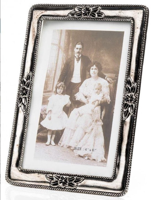 Verzilverde Fotolijst Roosje 5x8 cm