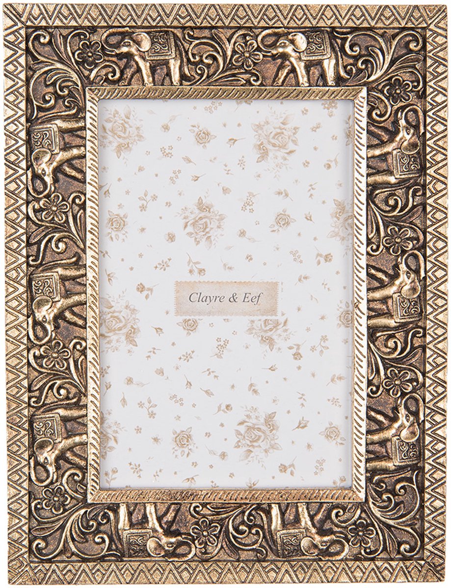 Clayre & Eef Fotolijst 10x15 cm Goudkleurig Kunststof Glas