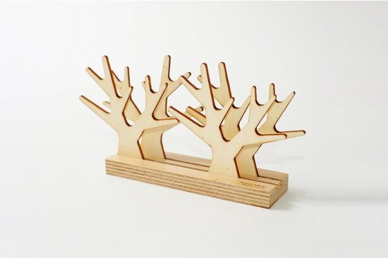 Reine Mère Sous Bois - Onderzetters - Hout - Set van 4 met houder