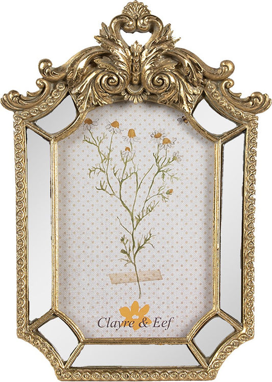 Clayre & Eef Fotolijst 10x15 cm Goudkleurig Kunststof Glas Fotokader