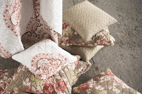 Clayre & Eef Kussenhoes 40*40 cm Wit Polyester Vierkant Krullen Sierkussenhoes Kussen hoes