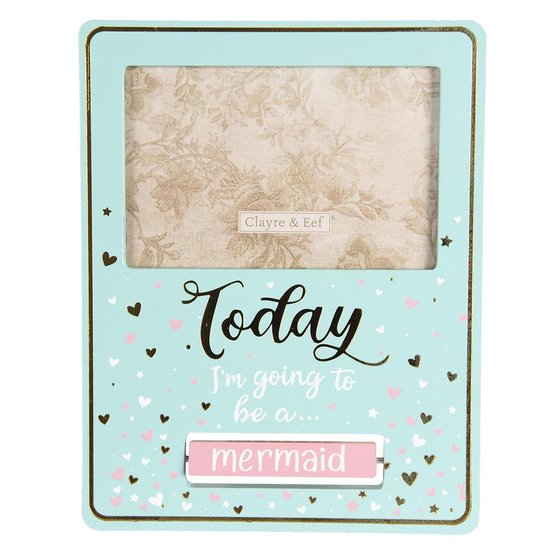 Clayre & Eef Fotolijst 18*1*23 cm / 15*10 cm Turquoise Hout Rechthoek Fotokader Wissellijst Foto Frame