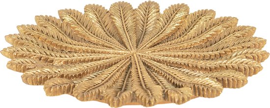 Clayre & Eef Decoratie schaal Ø 20*2 cm Goudkleurig Kunststof Rond Takken