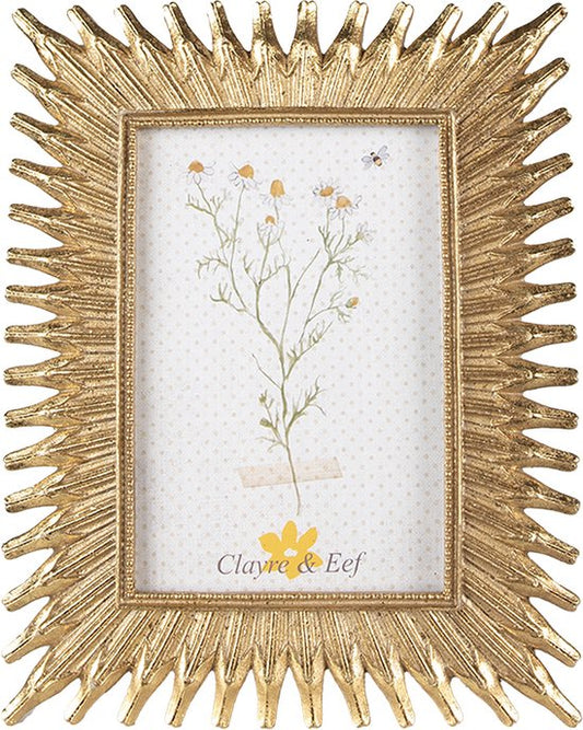 Clayre & Eef Fotolijst 10x15 cm Goudkleurig Kunststof Fotokader Wissellijst Foto Frame