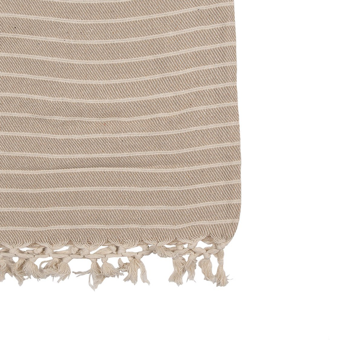 Clayre & Eef Plaid 125x150 cm Beige Katoen Strepen Deken