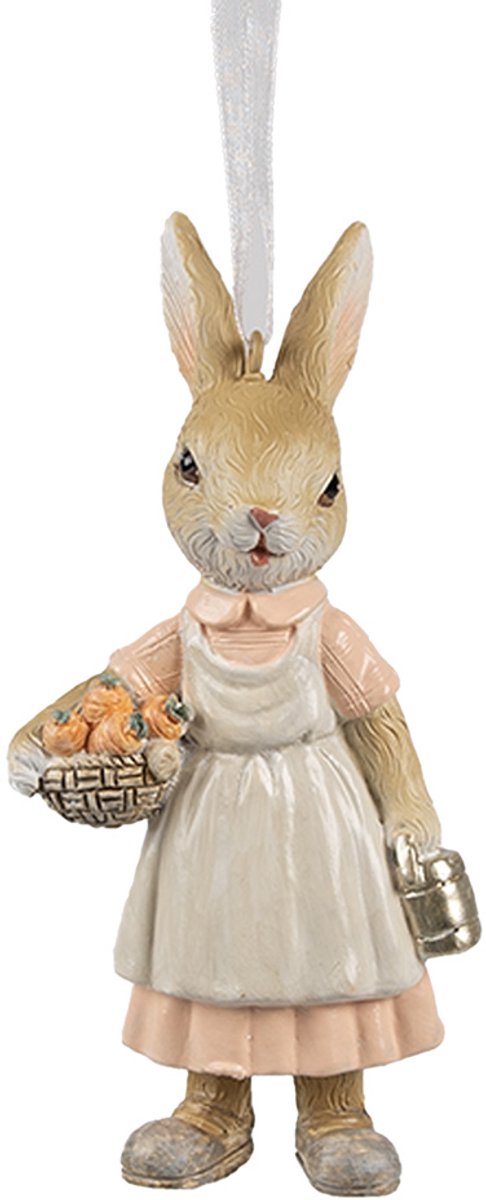 Clayre & Eef Paashanger Konijn 12 cm Beige Kunststof