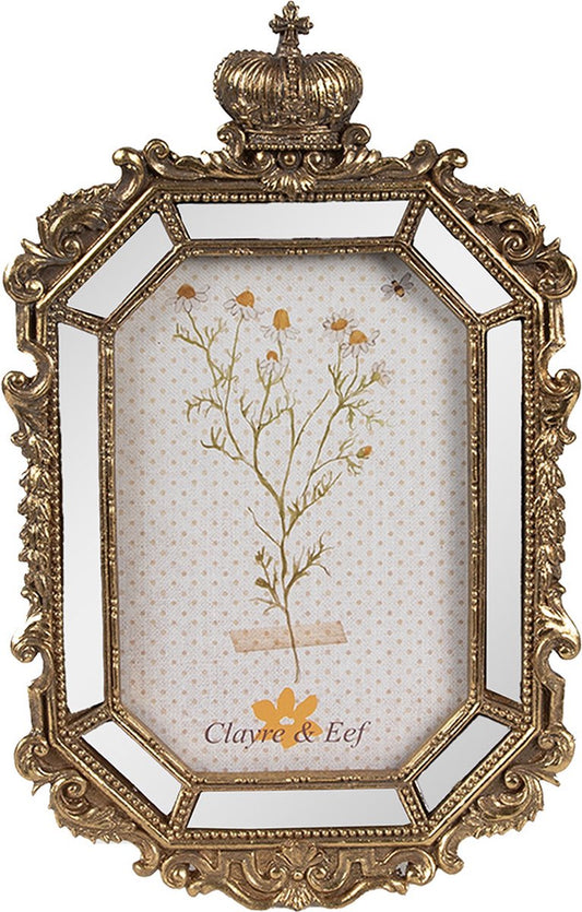 Clayre & Eef Fotolijst 10x15 cm Goudkleurig Kunststof Glas Fotokader