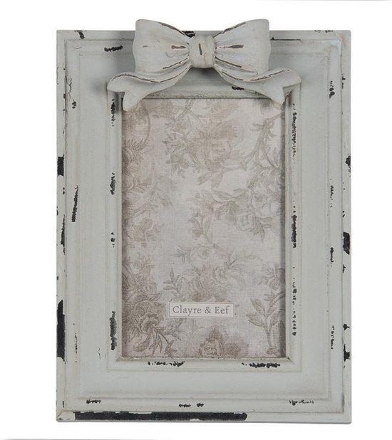 Clayre & Eef Fotolijst 16*3*21 cm / 10*15 cm Blauw MDF Glas Rechthoek Fotokader Wissellijst Foto Frame