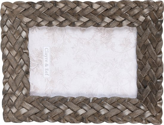 Clayre & Eef Fotolijst 10*15 cm Bruin Kunststof Fotokader Wissellijst Foto Frame