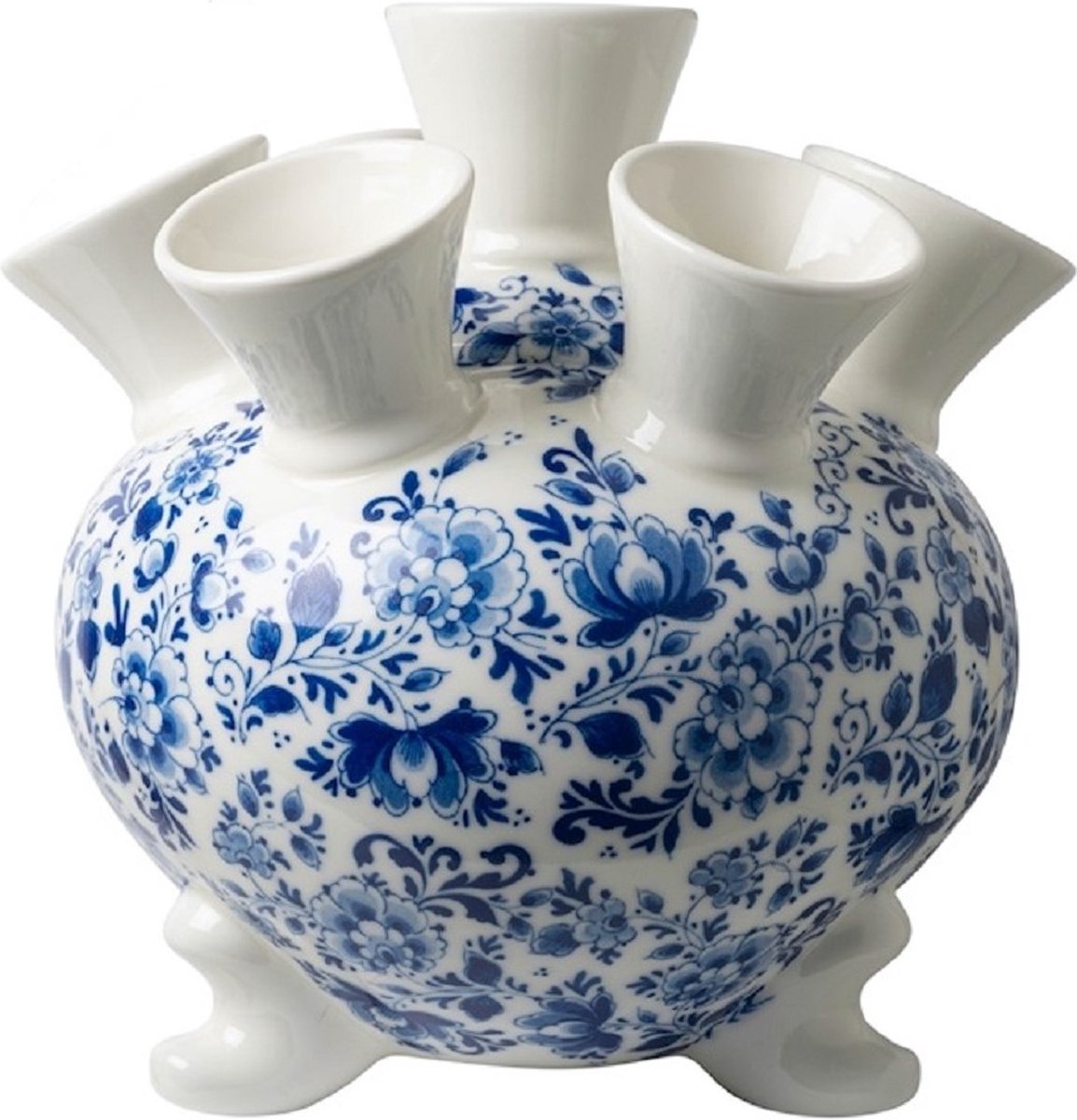 Tulpenvaas XL op pootjes | Sierlijke bloem groot | Heinen Delfts Blauw | Souvenir
