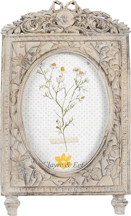 Clayre & Eef Fotolijst 10x15 cm Bruin Kunststof Glas Fotokader Wissellijst Foto Frame