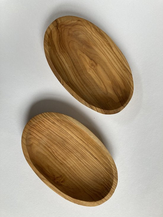 Olivenholz Erleben - Schaal - Olijfhout - 16 cm - Set van 2