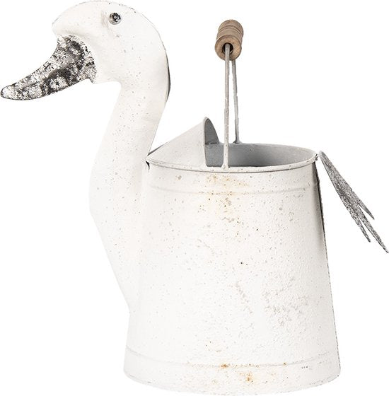 Clayre & Eef Decoratie Gieter 31x16x27 cm Wit Metaal Huisdecoratie