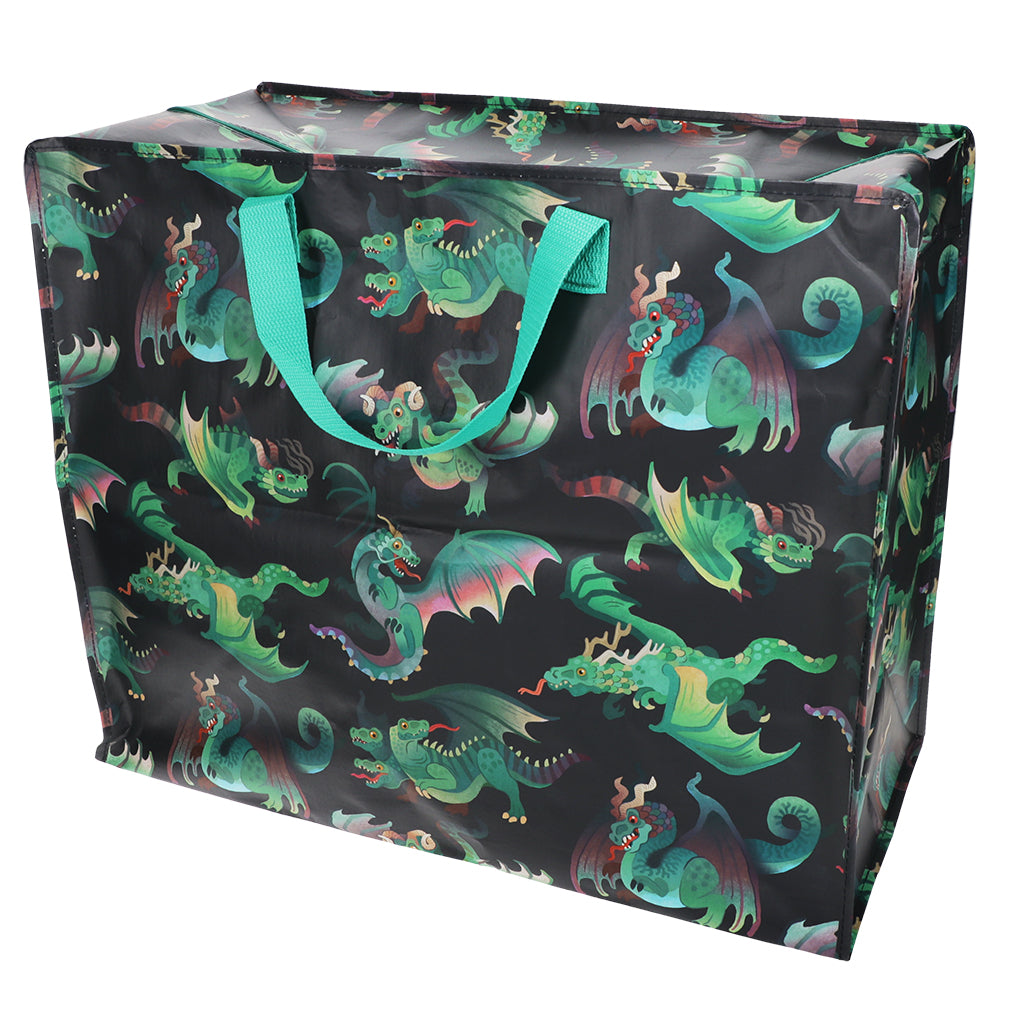 Rex London Jumbo Opbergtas Dragons – XXL Verhuistas met Rits – Grote Opbergzak voor Speelgoed, Was & Opslag