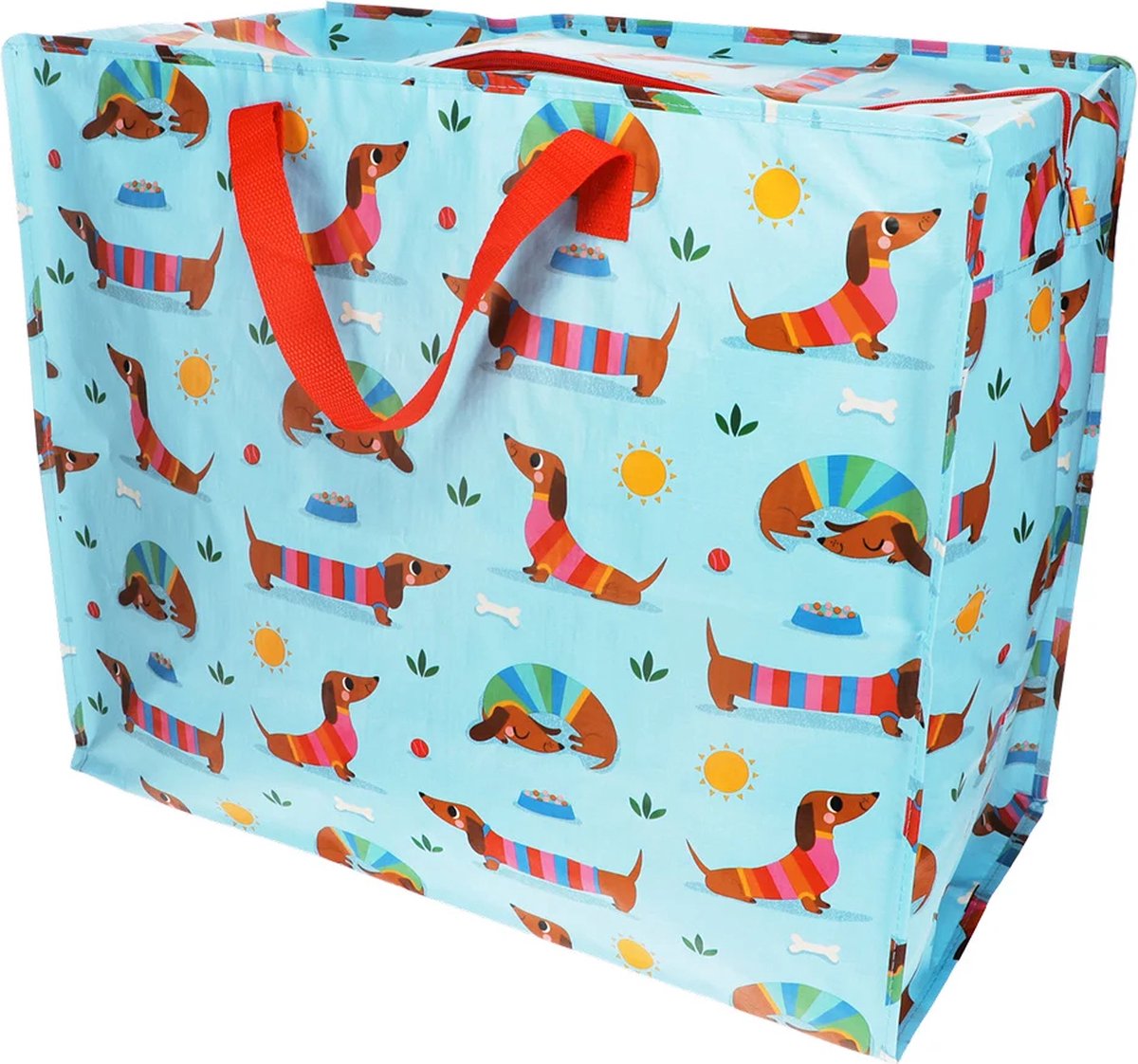 XXL tas / Jumbo shopper Sausage Dog / Teckel Zomer van Rex London