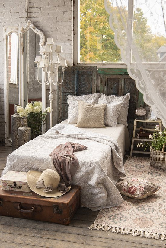 Clayre & Eef Kussenhoes 50*50 cm Beige Katoen Polyester Vierkant Sierkussenhoes Kussen hoes
