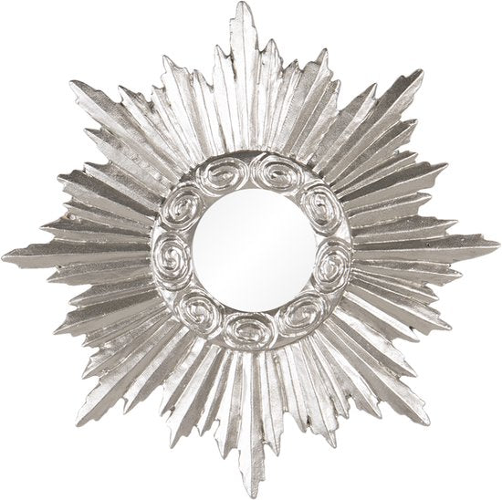 Clayre & Eef Decoratie 19*2*19 cm Zilverkleurig Kunststof Glas Rond Decoratief Figuur Decoratieve Accessoires Woonaccessoires