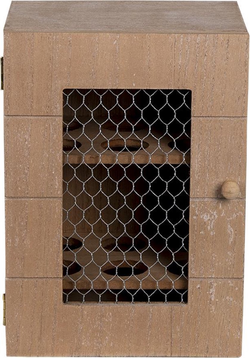 Clayre & Eef Eierkastje 17x12x24 cm Bruin Hout Rechthoek Eierhouder