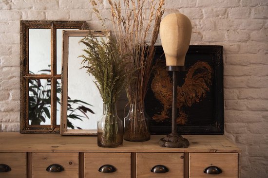 Clayre & Eef Vaas Ø 12*20 cm Transparant Glas Rond Glazen Vaas Bloempot Binnen