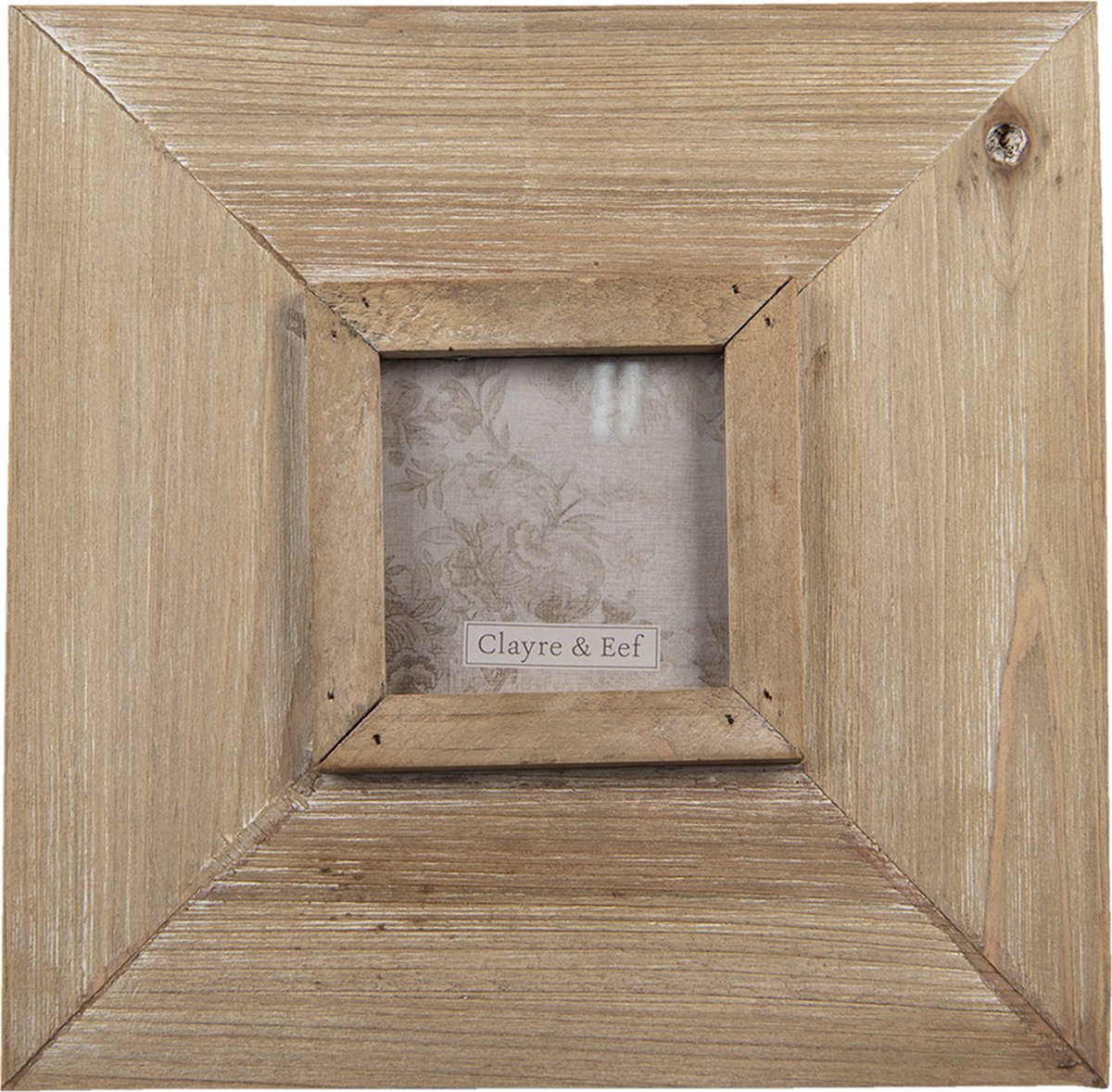 Clayre & Eef Fotolijst Bruin Hout Vierkant Fotokader Wissellijst Foto Frame